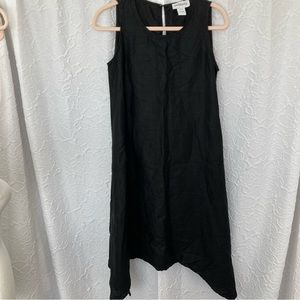 Peck & Peck Black Linen Dress Size Small